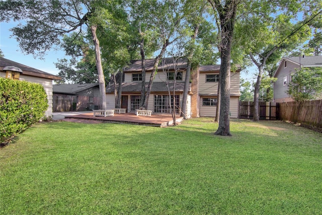 427 Pebblebrook Dr, El Lago, TX 77586 - back of house with a deck and a lawn