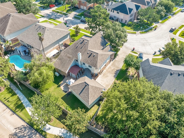 aerial view with a residential view