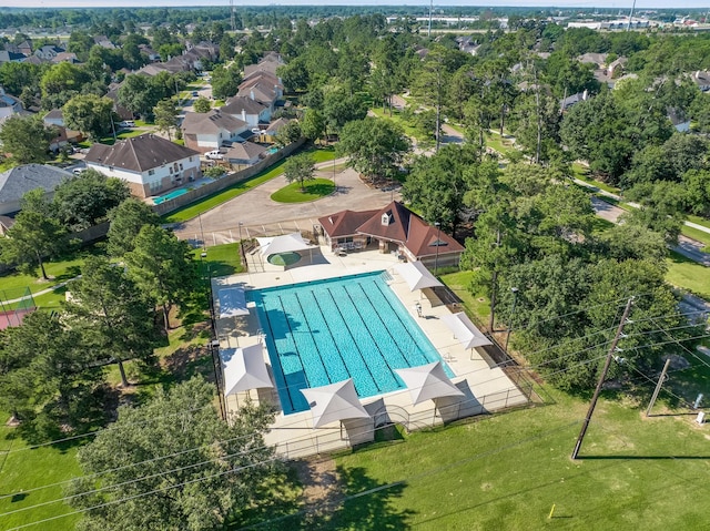 birds eye view of property featuring a residential view