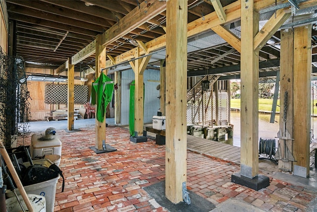 view of patio with a dock