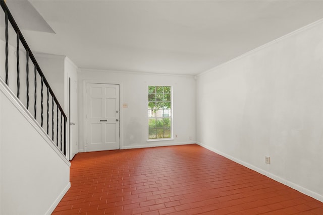 foyer with ornamental molding