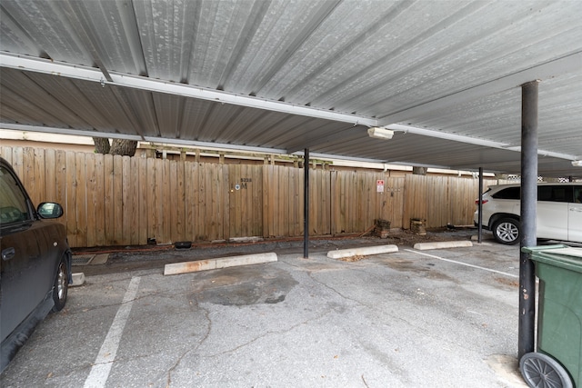 garage with a carport