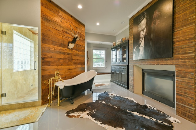 interior space featuring ornamental molding