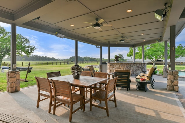 view of patio / terrace with ceiling fan