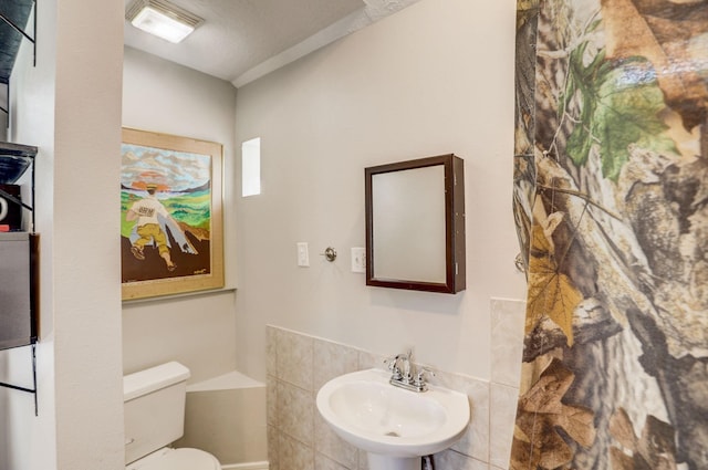 bathroom with a sink and toilet