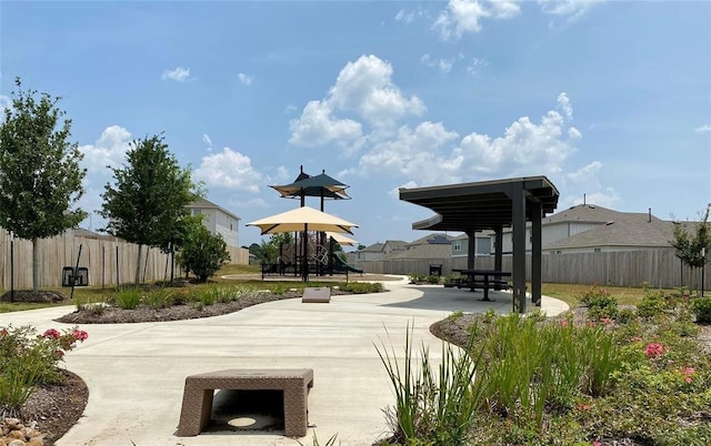 view of nearby features with a pergola and a patio area