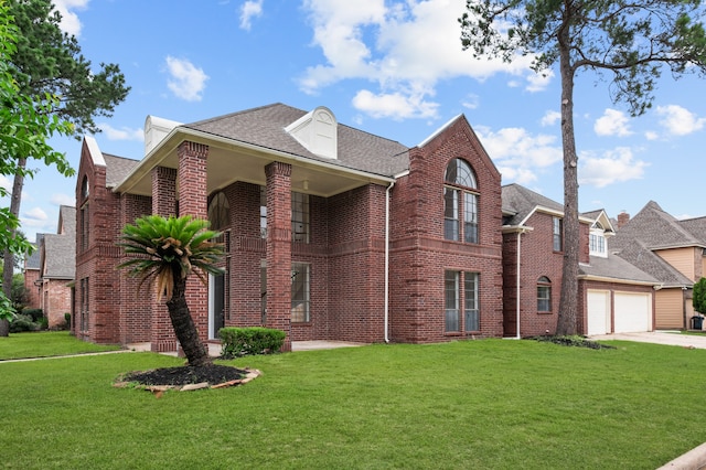 17402 Wilton Park Ct, Spring, TX 77379 - view of front of home with a garage and a front lawn