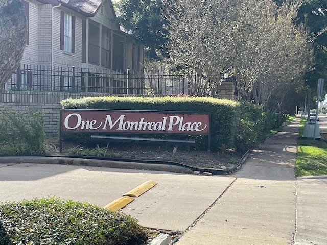 view of community sign