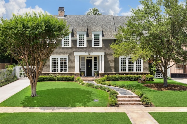 view of front of home featuring a front yard