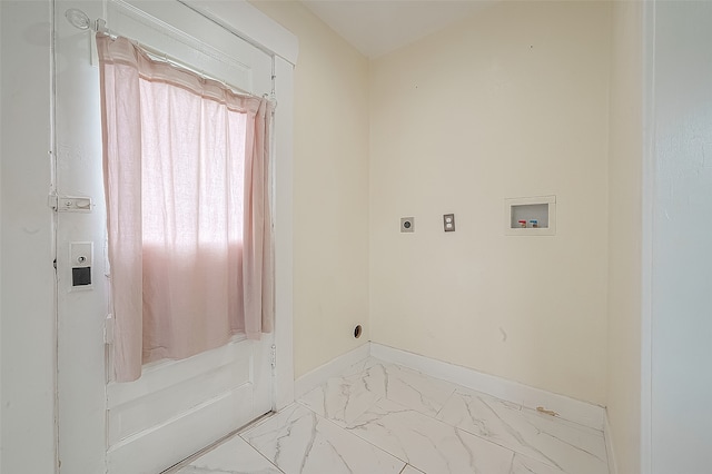 washroom featuring hookup for an electric dryer and washer hookup