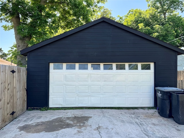 view of garage