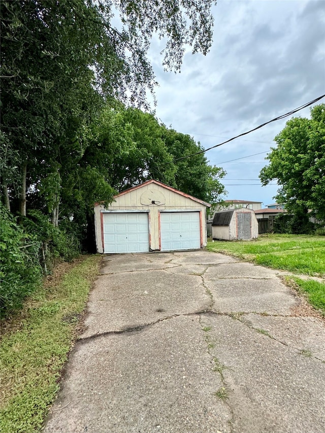 view of garage