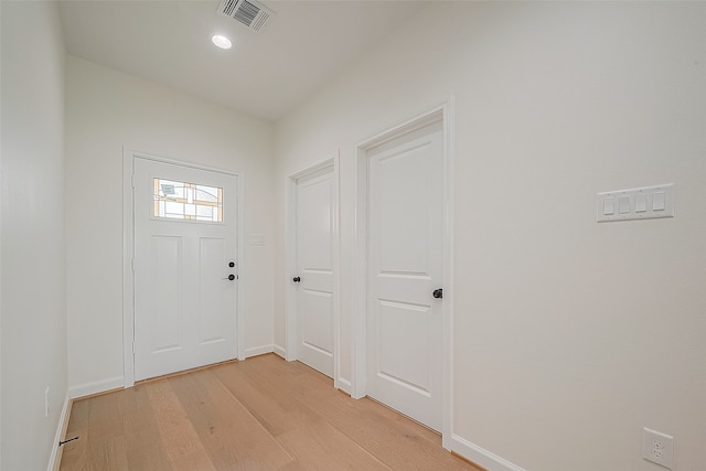 foyer featuring light wood-type flooring