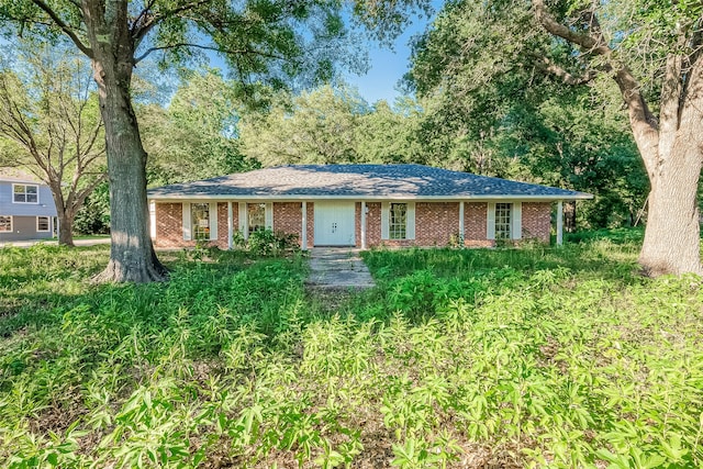 view of single story home