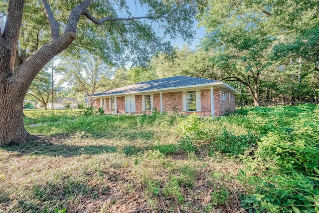 view of single story home