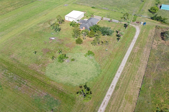 drone / aerial view with a rural view