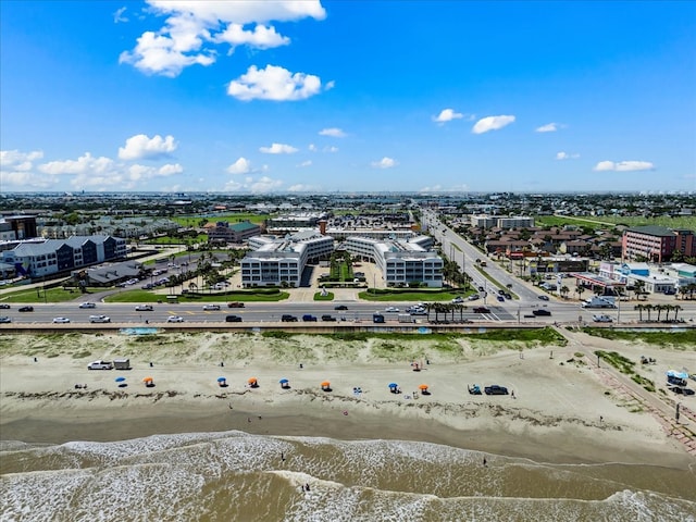 aerial view featuring a beach view