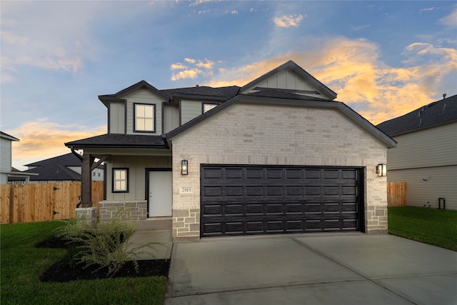 view of front of home with a garage