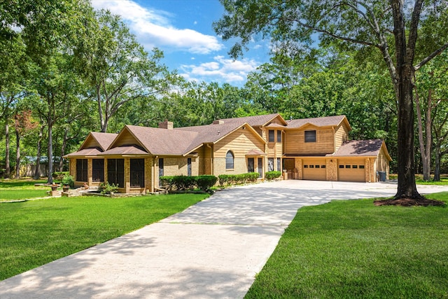 view of front of home with a front yard