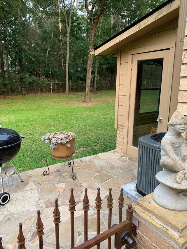 view of patio / terrace featuring central AC and area for grilling