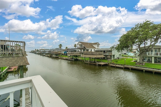 water view featuring a boat dock