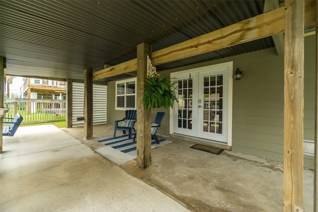 view of patio with french doors