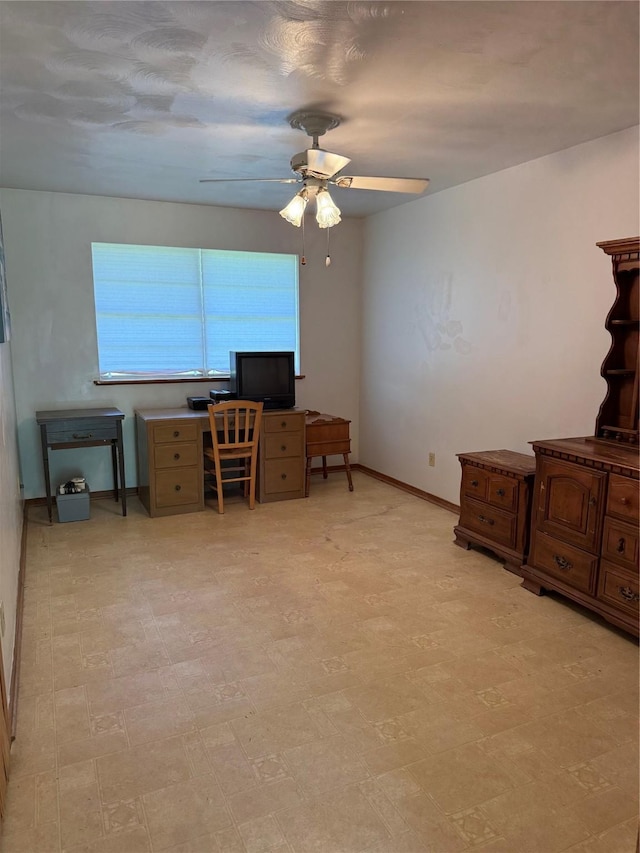 9639 Fm 524, Sweeny, TX 77480 - office with baseboards, a ceiling fan, and light floors