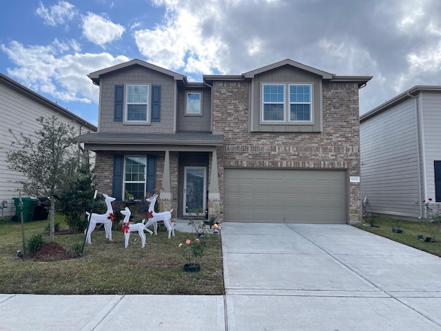 view of front of house with a garage