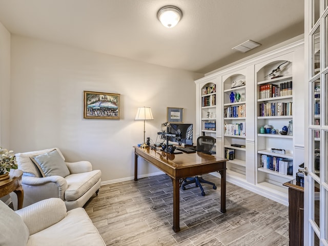 office featuring wood-type flooring