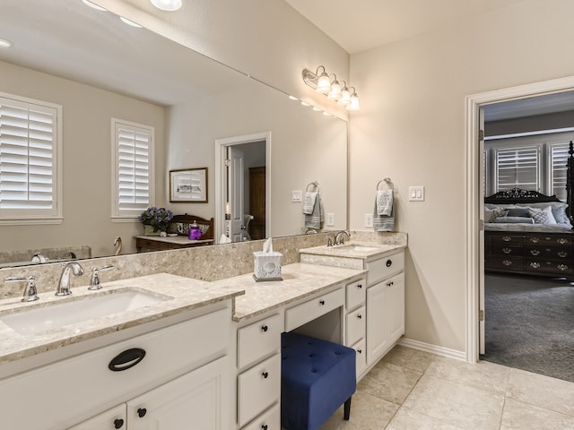 bathroom featuring vanity and tile patterned floors