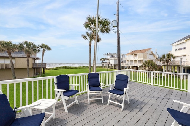 deck featuring a yard