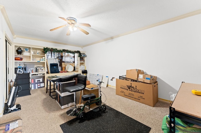 interior space featuring ceiling fan