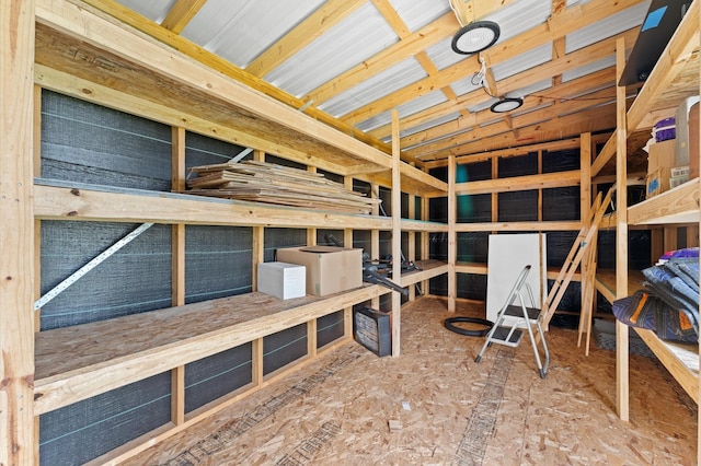 view of unfinished attic