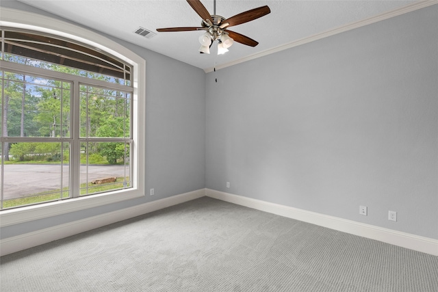 unfurnished room featuring carpet and ceiling fan