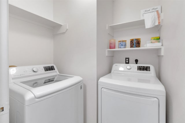 laundry room featuring washer and dryer