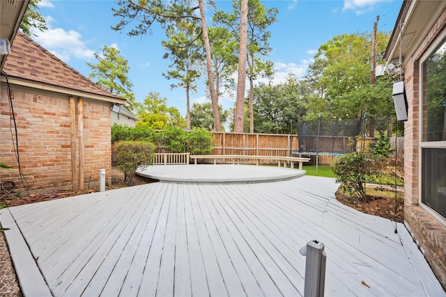 deck featuring a trampoline