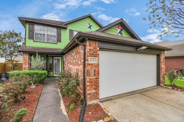 view of front of house featuring a garage