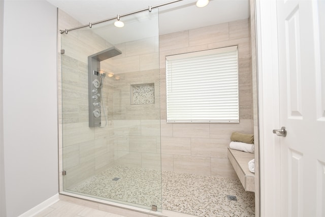 bathroom with walk in shower