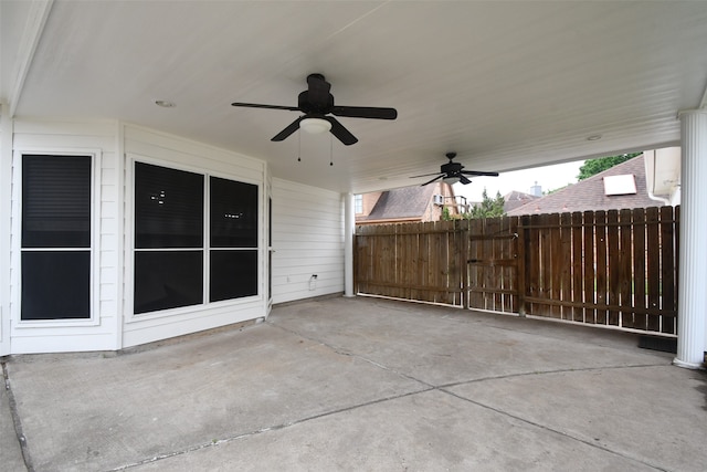 view of patio with ceiling fan