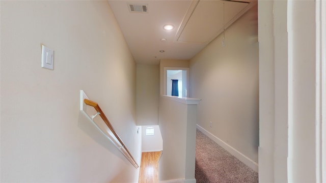 stairs with carpet floors