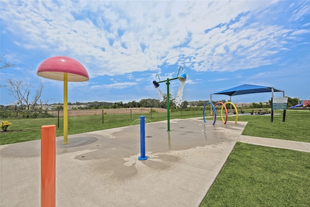 view of play area featuring a yard