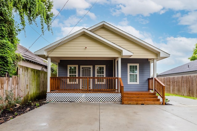 bungalow-style home featuring a porch