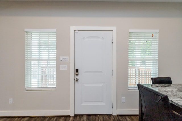 entryway featuring dark hardwood / wood-style floors