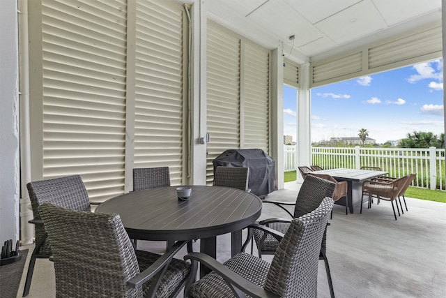 view of patio / terrace with a grill