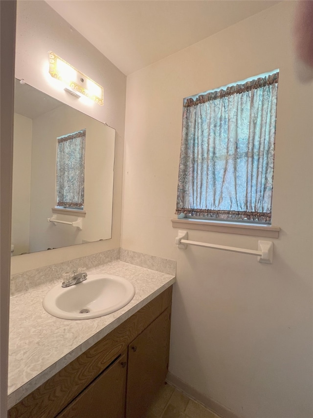 bathroom with large vanity