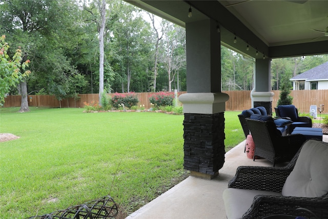 view of yard featuring a patio area