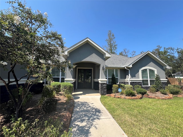 view of front of house with a front yard