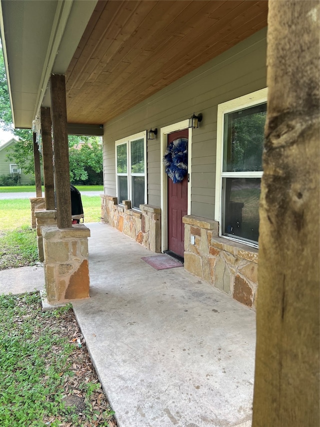 view of patio with covered porch