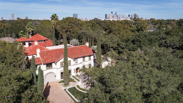 bird's eye view featuring a view of city