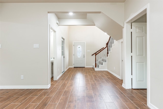 entryway featuring hardwood / wood-style floors